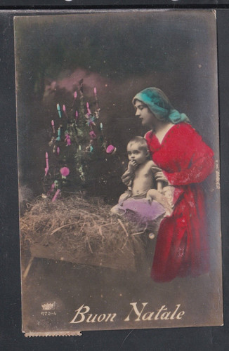 Cartolina buon natale - buon, donna