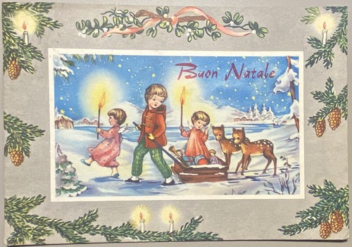 Cartolina buon natale anni - buon,