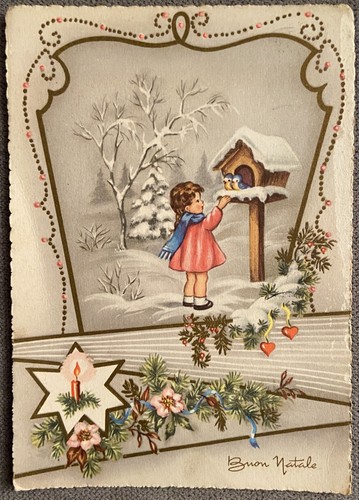 Cartolina buon natale anni - cartolina,