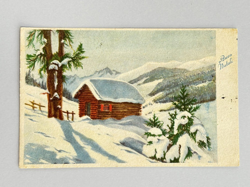 Buon natale casetta abeti - buon, neve
