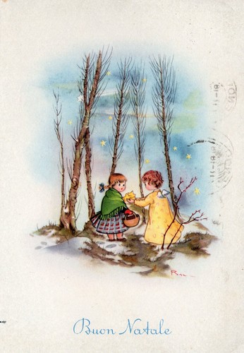 Cartolina augurale buon natale - cartolina,