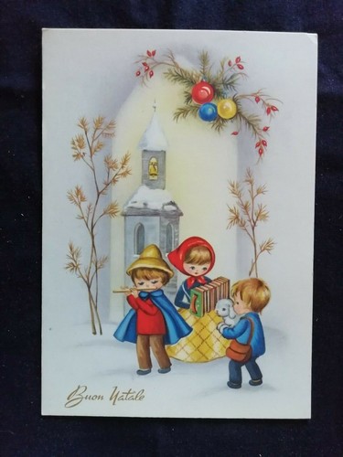 Cartolina buon natale - buon, bambini