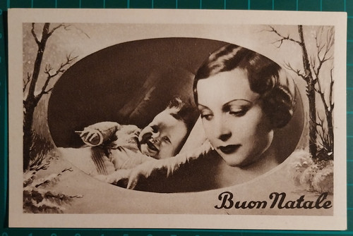 Cartolina buon natale donna - cartolina, e