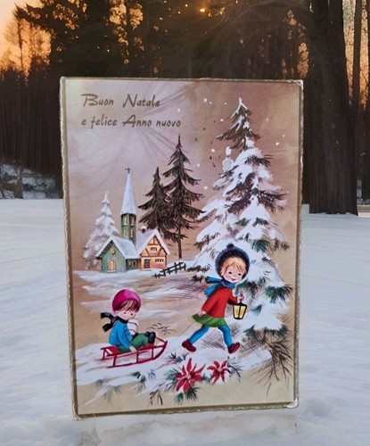 Cartolina buon natale e - cartolina,