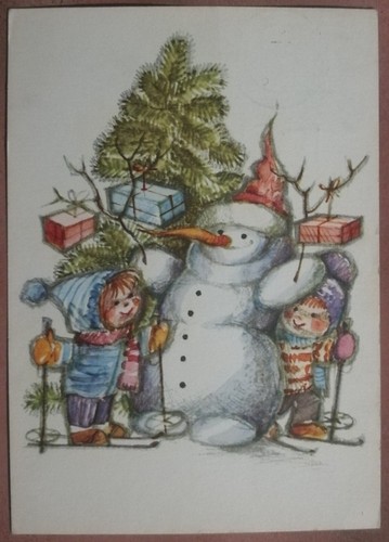 Cartolina augurale illustrata - cartolina,