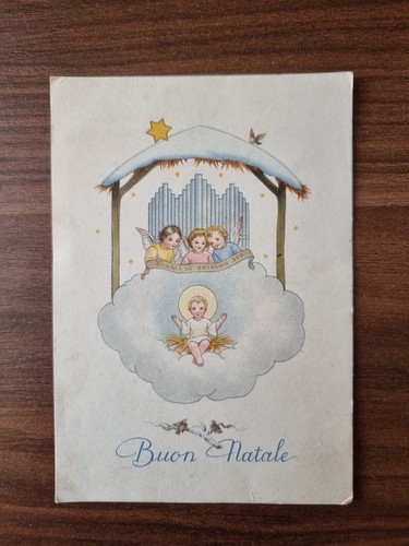 Cartolina buon natale vintage - cartolina,