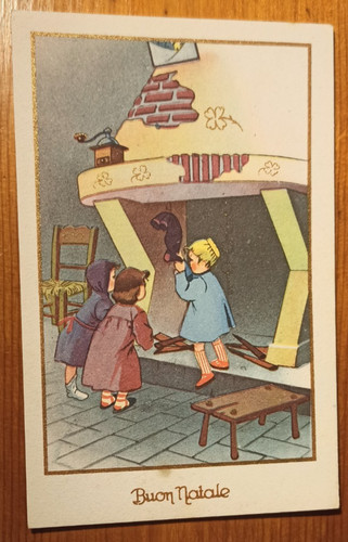 40b cartolina buon natale tre - cartolina,