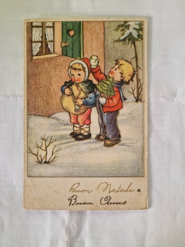 Cartolina buon natale bimbi - buon,